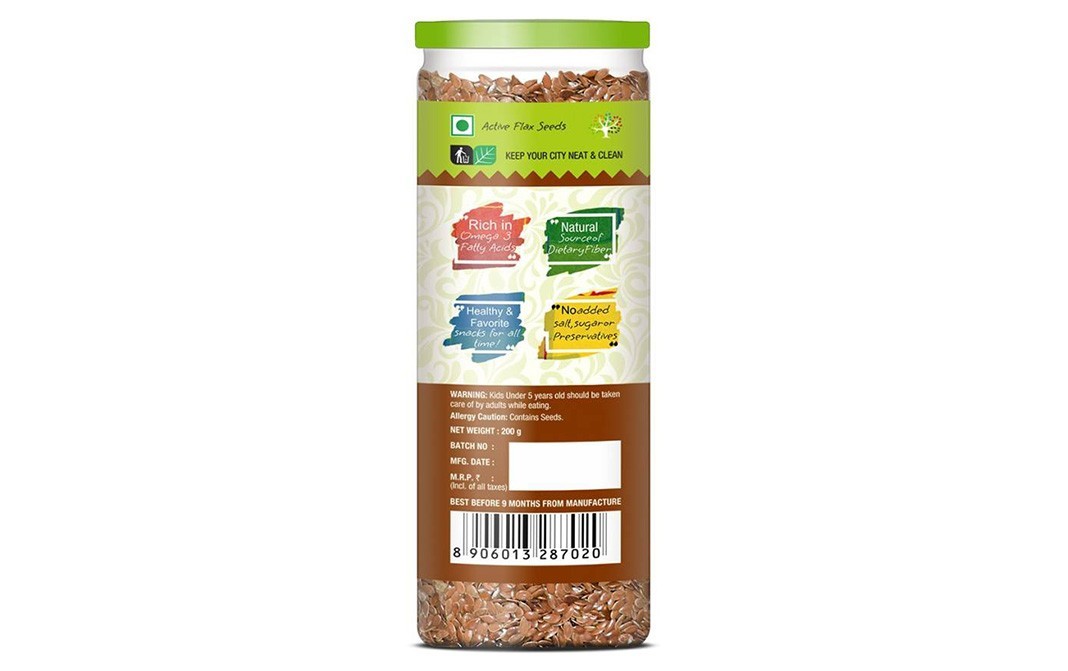 NourishVitals Roasted Flax Seeds    Jar  200 grams